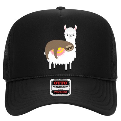Sleeping Sloth On A Llama  Trucker Hat
