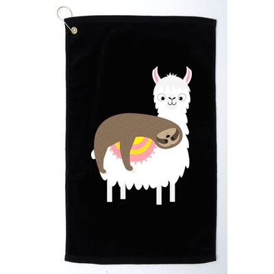 Sleeping Sloth On A Llama  Platinum Collection Golf Towel