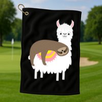 Sleeping Sloth On A Llama  Golf Towel