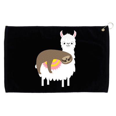 Sleeping Sloth On A Llama  Grommeted Golf Towel