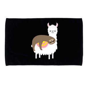 Sleeping Sloth On A Llama  Microfiber Hand Towel