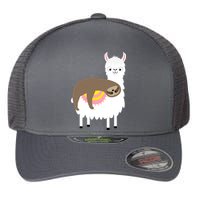 Sleeping Sloth On A Llama  Flexfit Unipanel Trucker Cap