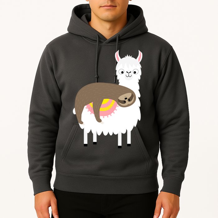 Sleeping Sloth On A Llama  Hoodie