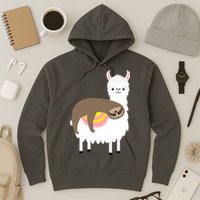 Sleeping Sloth On A Llama  Hoodie