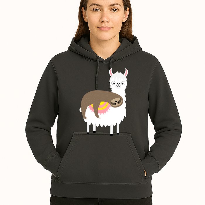 Sleeping Sloth On A Llama  Hoodie