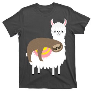 Sleeping Sloth On A Llama  T-Shirt