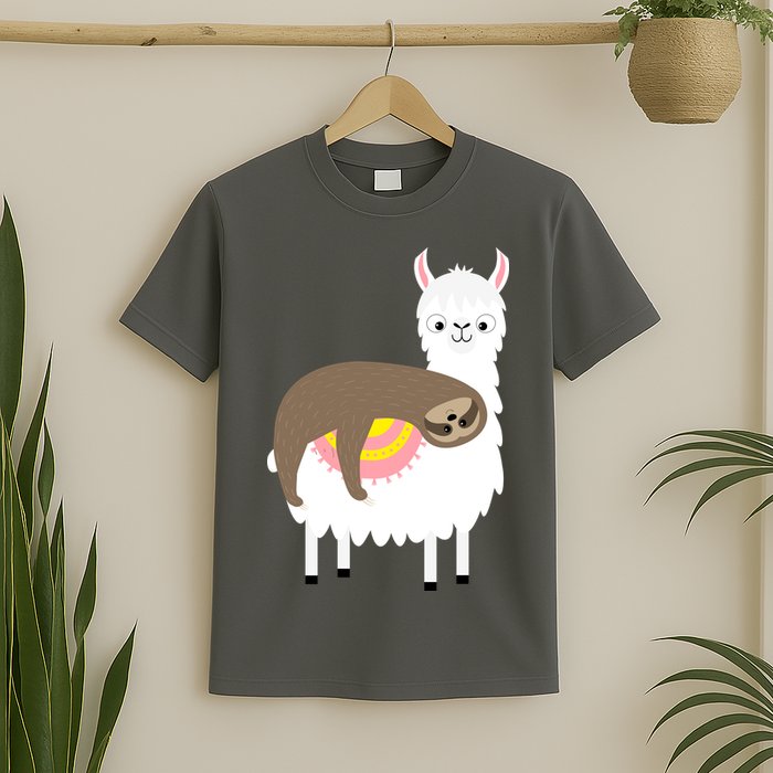 Sleeping Sloth On A Llama  T-Shirt