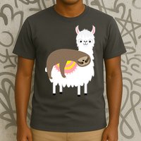 Sleeping Sloth On A Llama  T-Shirt