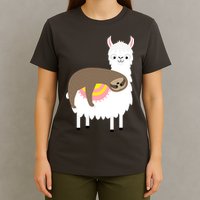 Sleeping Sloth On A Llama  T-Shirt