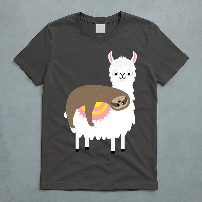 Sleeping Sloth On A Llama  T-Shirt