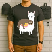 Sleeping Sloth On A Llama  T-Shirt