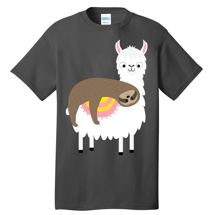 Sleeping Sloth On A Llama  Tall T-Shirt