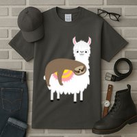 Sleeping Sloth On A Llama  Tall T-Shirt