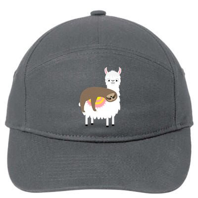 Sleeping Sloth On A Llama  7-Panel Snapback Hat
