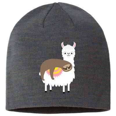 Sleeping Sloth On A Llama  Sustainable Beanie