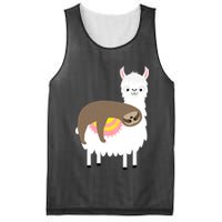 Sleeping Sloth On A Llama  Mesh Reversible Basketball Jersey Tank