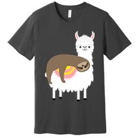 Sleeping Sloth On A Llama  Premium T-Shirt