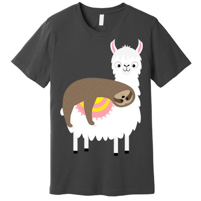 Sleeping Sloth On A Llama  Premium T-Shirt