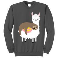 Sleeping Sloth On A Llama  Tall Sweatshirt