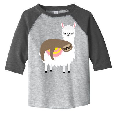 Sleeping Sloth On A Llama  Toddler Fine Jersey T-Shirt