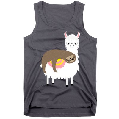 Sleeping Sloth On A Llama  Tank Top
