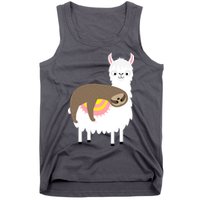 Sleeping Sloth On A Llama  Tank Top