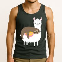 Sleeping Sloth On A Llama  Tank Top
