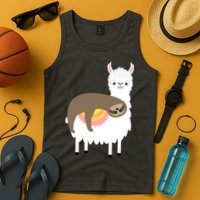 Sleeping Sloth On A Llama  Tank Top