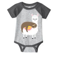 Sleeping Sloth On A Llama  Infant Baby Jersey Bodysuit