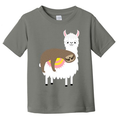 Sleeping Sloth On A Llama  Toddler T-Shirt