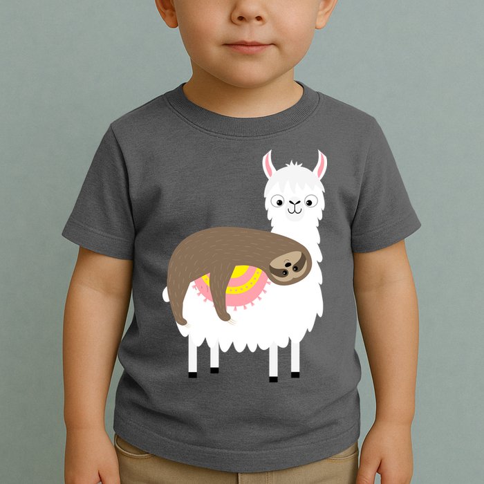 Sleeping Sloth On A Llama  Toddler T-Shirt
