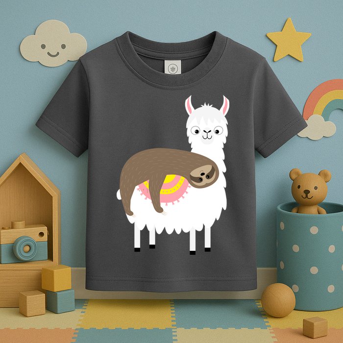 Sleeping Sloth On A Llama  Toddler T-Shirt