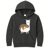 Sleeping Sloth On A Llama  Kids Hoodie