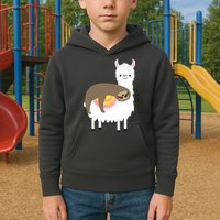 Sleeping Sloth On A Llama  Kids Hoodie