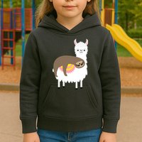 Sleeping Sloth On A Llama  Kids Hoodie