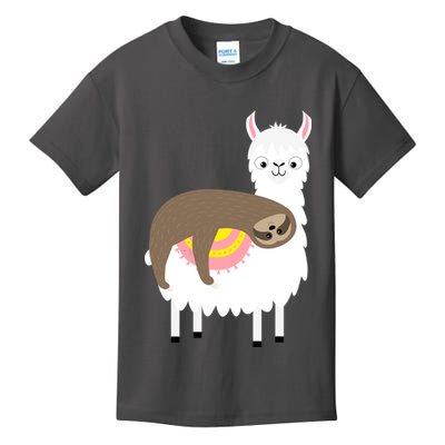Sleeping Sloth On A Llama  Kids T-Shirt
