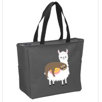 Sleeping Sloth On A Llama  Zip Tote Bag