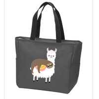Sleeping Sloth On A Llama  Zip Tote Bag