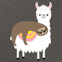Sleeping Sloth On A Llama  Cotton Canvas Backpack