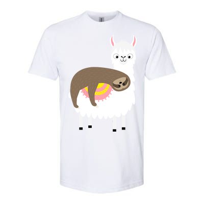 Sleeping Sloth On A Llama  Softstyle® CVC T-Shirt