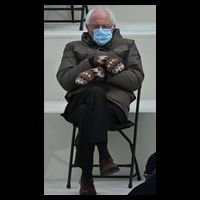 Sleepy Bernie Sanders Mittens Sitting Inauguration Cooling Performance Crew T-Shirt