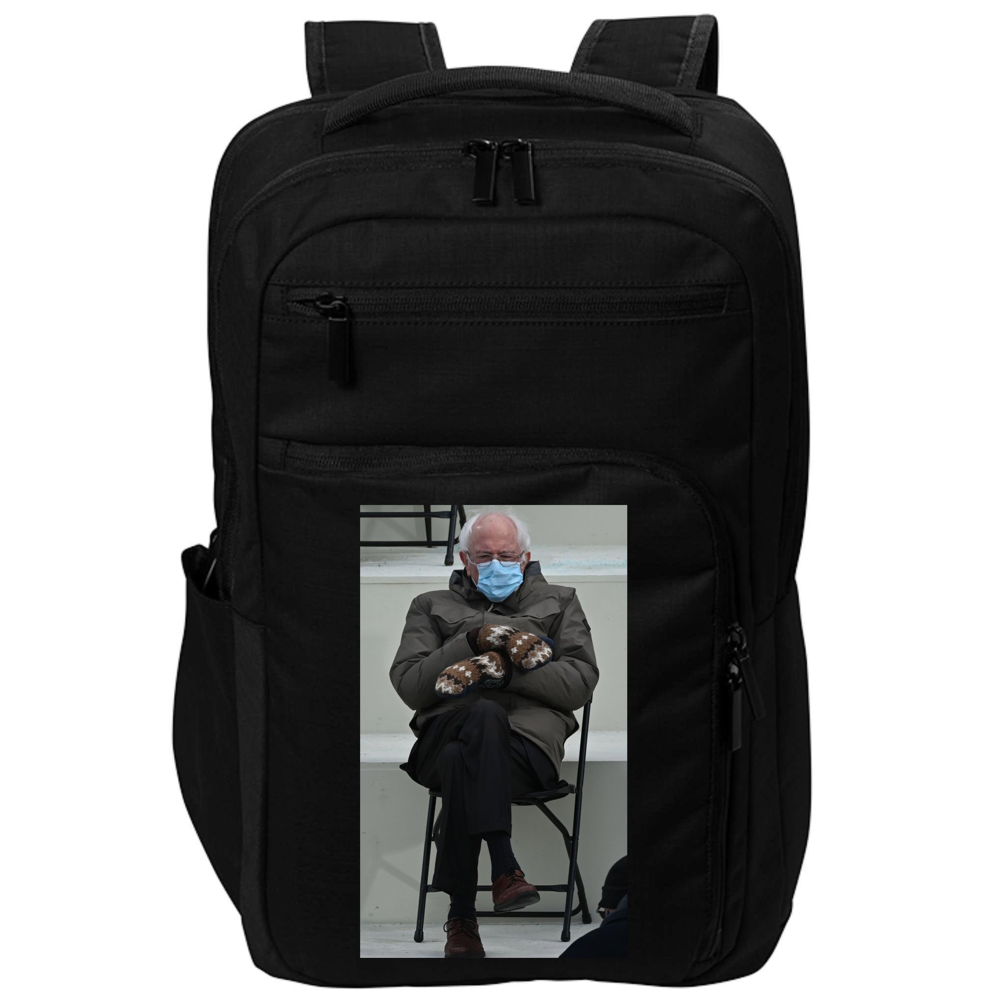 Sleepy Bernie Sanders Mittens Sitting Inauguration Impact Tech Backpack