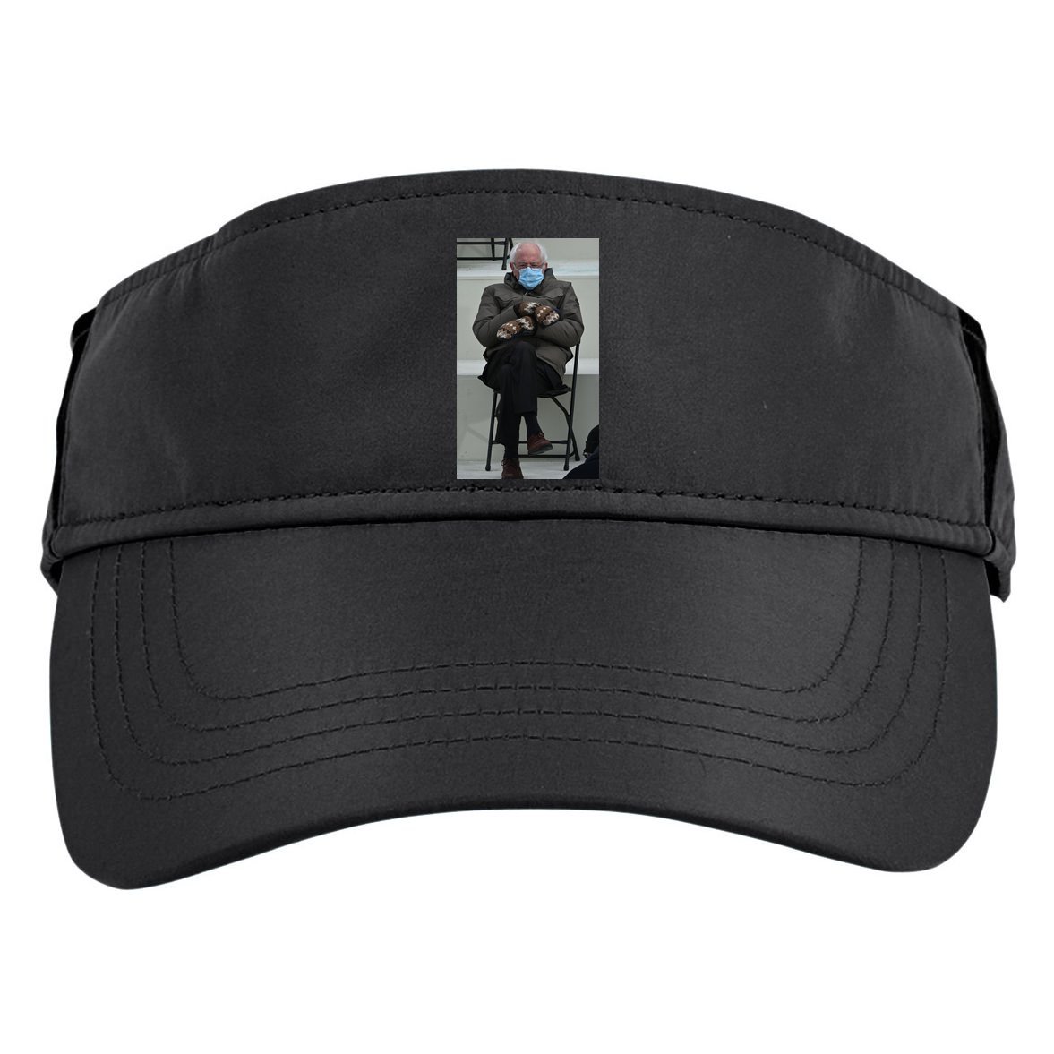 Sleepy Bernie Sanders Mittens Sitting Inauguration Adult Drive Performance Visor