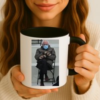 Sleepy Bernie Sanders Mittens Sitting Inauguration Mug
