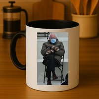 Sleepy Bernie Sanders Mittens Sitting Inauguration Mug