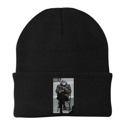 Sleepy Bernie Sanders Mittens Sitting Inauguration Beanie