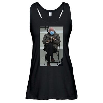 Sleepy Bernie Sanders Mittens Sitting Inauguration Ladies Essential Flowy Tank
