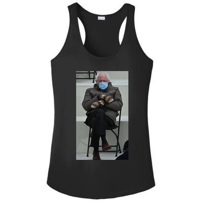 Sleepy Bernie Sanders Mittens Sitting Inauguration Ladies PosiCharge Competitor Racerback Tank