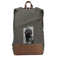 Sleepy Bernie Sanders Mittens Sitting Inauguration Cotton Canvas Backpack
