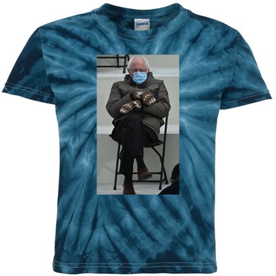 Sleepy Bernie Sanders Mittens Sitting Inauguration Kids Tie-Dye T-Shirt